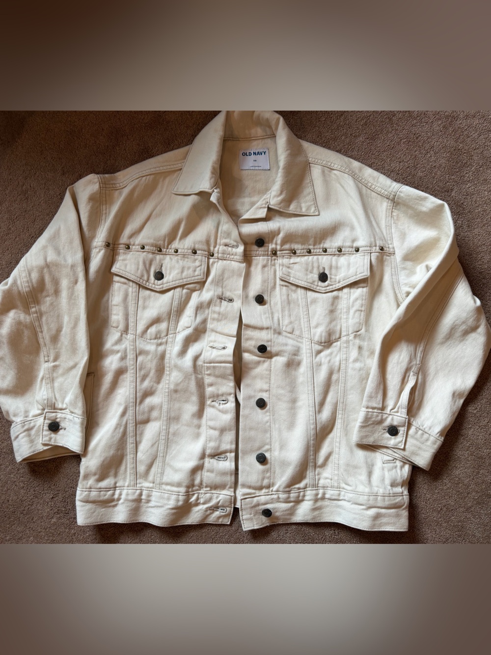 Studded oversized jean jacket